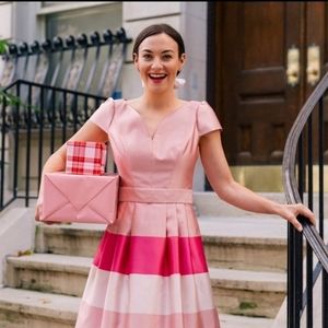 𝅺Gal Meets Glam Kennedy Pink & Cream Color Dress